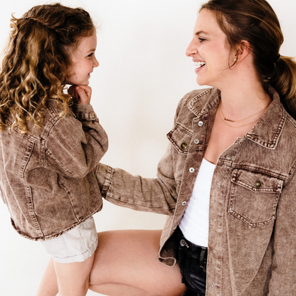 Brown Denim Jacket - Mommy & Me