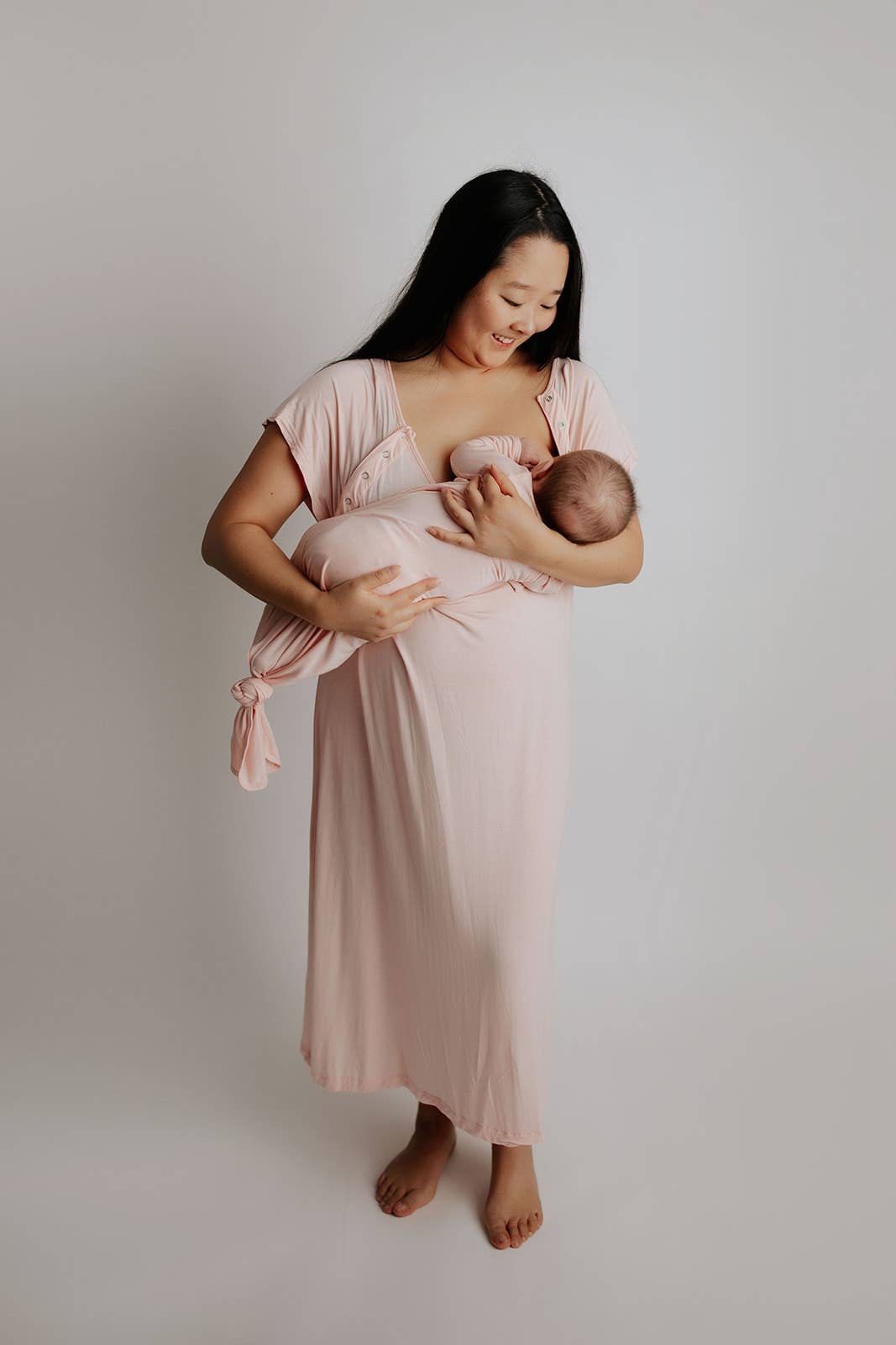 Heavenly Pink Mommy Labor and Delivery/ Nursing Gown - Origin Maternity 