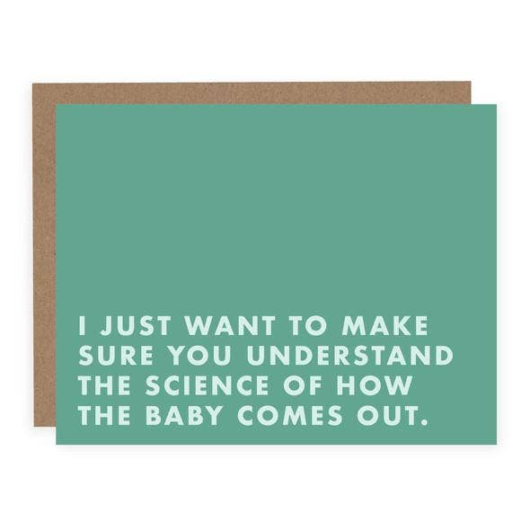 The Science of How the Baby Comes Out | Funny Pregnancy Card - Origin Maternity 