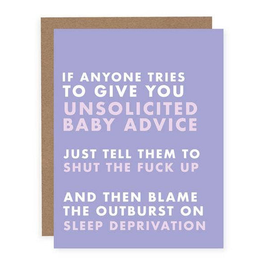 Unsolicited Baby Advice Card | Funny Pregnancy Card - Origin Maternity 