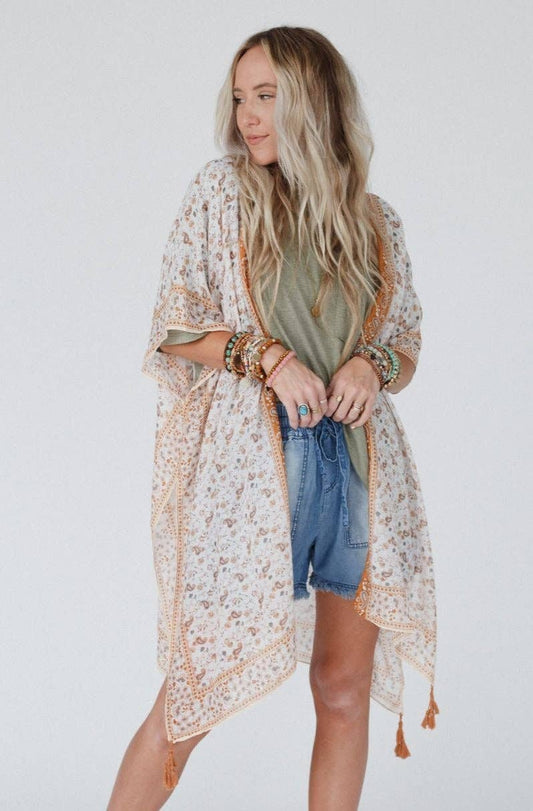 Oh Hey Floral Kimono - Camel - Origin Maternity 