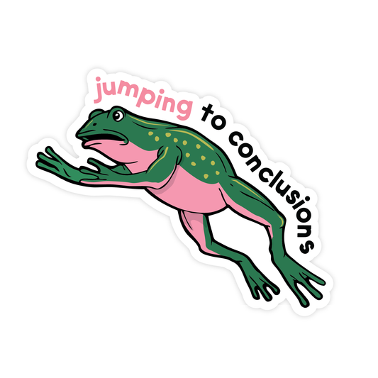 Jumping to Conclusions | Funny Frog Sticker - Origin Maternity 